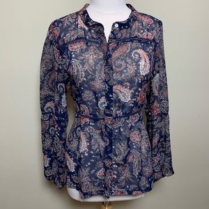 Octavia paisley sheer button up top